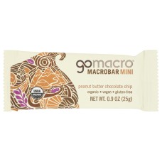 GOMACRO: Peanut Butter Chocolate Chip Bar Mini, 0.9 oz