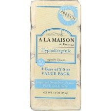 A LA MAISON: Unscented Soap Bar 4Pk, 14 oz
