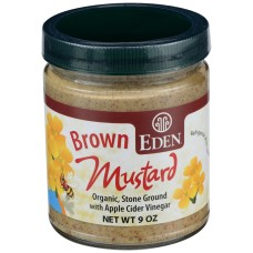 EDEN FOODS: Mustard Brown Glass Jar, 9 oz