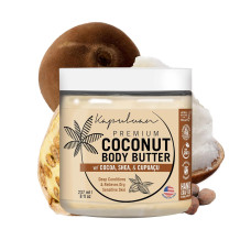 Nourishing Coconut Body Butter for Dry Skin - Whipped Cream with Raw Coconut Oil
