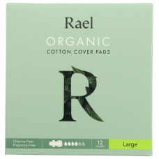 RAEL: Pads Cover Lg Cotton Org, 12 ea