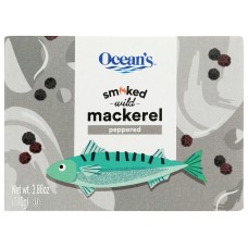 OCEAN'S: Mackerel Hot Smoked Peppered, 3.88 oz