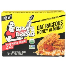 DAVES KILLER BREAD: Oatrageous Honey Almond Snack Bar 4 Count, 7 oz