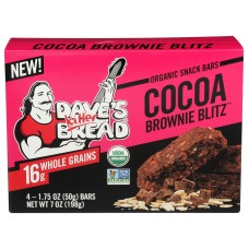 DAVES KILLER BREAD: Cocoa Brownie Blitz Snack Bars 4 Count, 7 oz