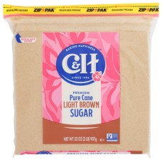 C & H: Sugar Light Brown Pc, 2 LB