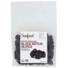 SUNFOOD SUPERFOODS: Olives Pttd Blk Btja Prvn, 8 OZ