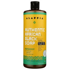 ALAFFIA: Soap Auth Blk Peppermint, 32 FO