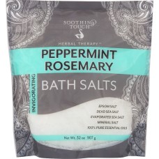 SOOTHING TOUCH: Bath Salt Pepmnt Rosemary, 32 oz