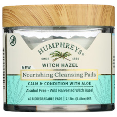 HUMPHREYS: Nourishing Witch Hazel Cleansing Pads, 60pc HUMPHREYS: Nourishing Witch Hazel Cleansing Pads, 60pc