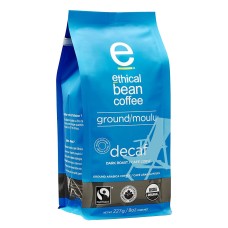 ETHICAL BEAN: Decaf Dark Roast Ground Coffee, 8 oz