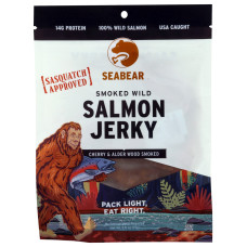 SEABEAR SMOKEHOUSE: Sasquatch Approved Wild King Salmon Jerky Cherry And Alder Wood Smoked, 2.5 oz