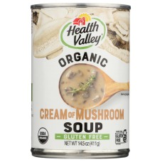 HEALTH VALLEY ORGANIC: Cream of Mushroom Soup, 14.5 Oz
