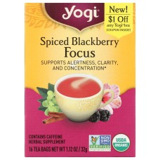 YOGI TEAS: Tea Spcd Blkbry Focus Org, 16 bg