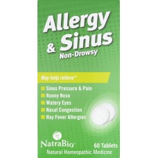 NATRA BIO: Allergy and Sinus Non-Drowsy, 60 Tablets
