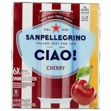 SAN PELLEGRINO: Ciao! Cherry Flavored Sparkling Water 6 Cans, 66.9 fo