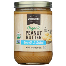 WOODSTOCK: Peanut Butter Smooth Salted Organic, 16 oz
