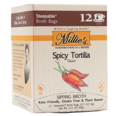 MILLIE'S SIPPING BROTH: Broth Bags Spicy Tortilla, 12 ct