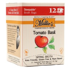 MILLIE'S SIPPING BROTH: Broth Bags Tomato Basil, 12 ct