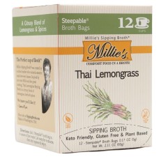 MILLIE'S SIPPING BROTH: Broth Bags Thai Lemongrass, 12 ct