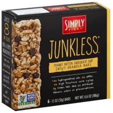 SIMPLY EIGHT: Bar Granola Peanut Butter Chocolate Chip Chewy, 6.6 oz
