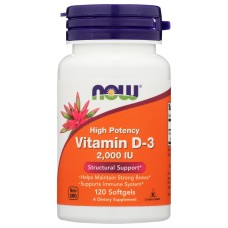 NOW: Vitamin D3 2000Iu, 120 sg