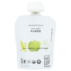 WHITE LEAF PROVISIONS: Baby Food Pea App Caulif, 90 gm