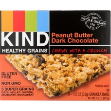 KIND: Healthy Grains Granola Bars Peanut Butter Dark Chocolate 5 Count, 6.2 oz