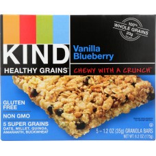 KIND: Healthy Grains Granola Bars Vanilla Blueberry 5 Count, 6.2 oz