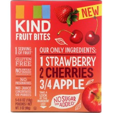 KIND: Fruit Bites Strawberry Cherry Apple 5 Pouches, 1 bx