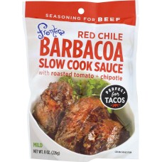 FRONTERA: Red Chile Barbacoa Slow Cook Sauce with Roasted Tomato Plus Chipotle, 8 oz