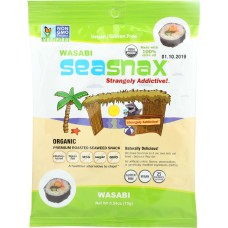 SEA SNAX: Premium Roasted Seaweed Snack Wasabi, 0.54 oz