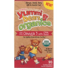 YUMMI BEARS: Omega 3 & Chia Seed Organic, 90 pc
