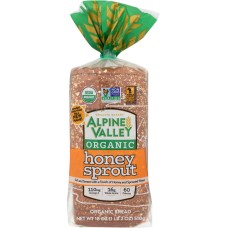 ALPINE VALLEY: Honey Sprout Organic Bread, 18 oz