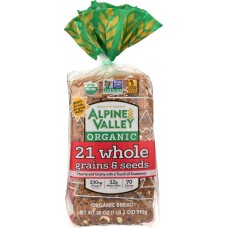 ALPINE VALLEY: Organic Bread 21 Whole Grains, 18 oz