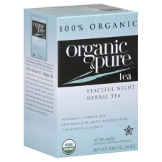 ORGANIC & PURE: Tea Herbl Peacfl Nght Org, 18 bg