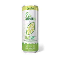 SOMATCHAAH: Tea RTD Sparkling Lime Mint, 12 fo