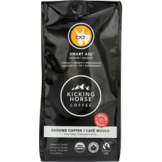 KICKING HORSE: Smart Ass Medium Roast Ground Coffee, 10 oz