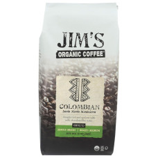 JIMS ORGANIC COFFEE: Columbian Ground Coffee Organic, 12 oz
