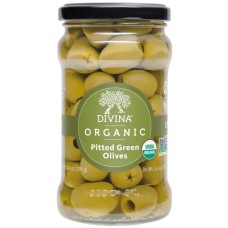 DIVINA: Organic Green Olives Pitted, 5.3 oz