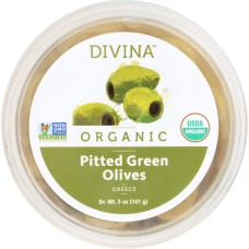 DIVINA: Organic Pitted Green Olives, 5 oz