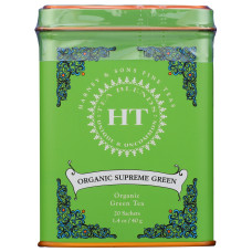 HARNEY & SONS: Organic Supreme Green Tea 20 Sachets HT Tin, 1.4 oz