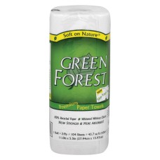 GREEN FOREST: Paper Towels White 104 Sheets, 1 ea