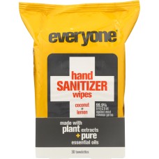 EVERYONE: Coconut Lemon Hand Sanitizer Wipes, 30 count