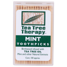 TEA TREE THERAPY: Toothpicks Mint, 100 Toothpicks