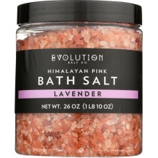 EVOLUTION SALT: Himalayan Pink Bath Salt Coarse Lavender, 26 oz