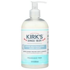 KIRKS: Odor Neutralizing Hydrating Hand Soap Fragrance Free, 12 oz