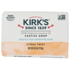 KIRKS: Castile Bar Soap Citrus Twist, 4 oz KIRKS: Castile Bar Soap Citrus Twist, 4 oz