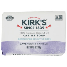 KIRKS: Castile Bar Soap Lavender and Vanilla, 4 oz KIRKS: Castile Bar Soap Lavender and Vanilla, 4 oz