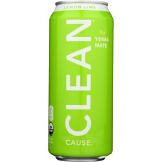 CLEAN CAUSE: Sparkling Yerba Mate Tea Lemon Lime, 16 fl oz