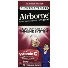 AIRBORNE: Immune Support Supplement Tablets Berry, 32 pc